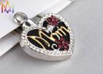 Engraved Polished Copper Heart Urn Necklace For Ashes