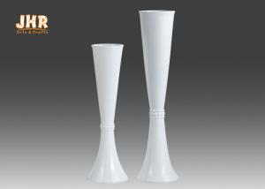 Wholesale Tall Decorative Glossy White Fiberglass Planters Floor Vases Flower Pots from china suppliers