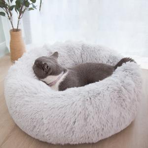 Wholesale Wholesale Warm Plush Soft Donut Cats Dogs Bed Faux Fur Dog Calming Bed from china suppliers