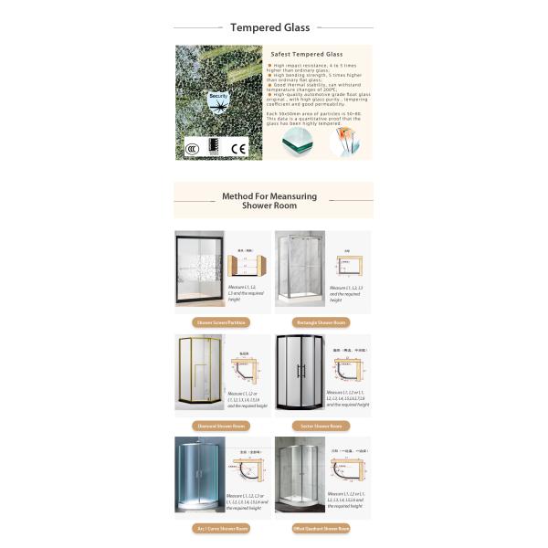 Customizable Sliding Square Tempered Glass Shower Cabin