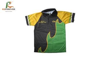 Wholesale Kids Wrinkle Free Printed Polo Shirts Sublimated Tops For Golf / Cycling from china suppliers