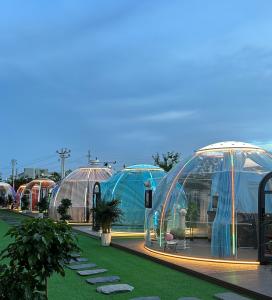 Wholesale Glamping Garden Homes Prefab Tents Polycarbonate Double Dome House from china suppliers