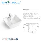 China Factory Wholesale Above Counter CE Basin for Bathroom Classic Design Art