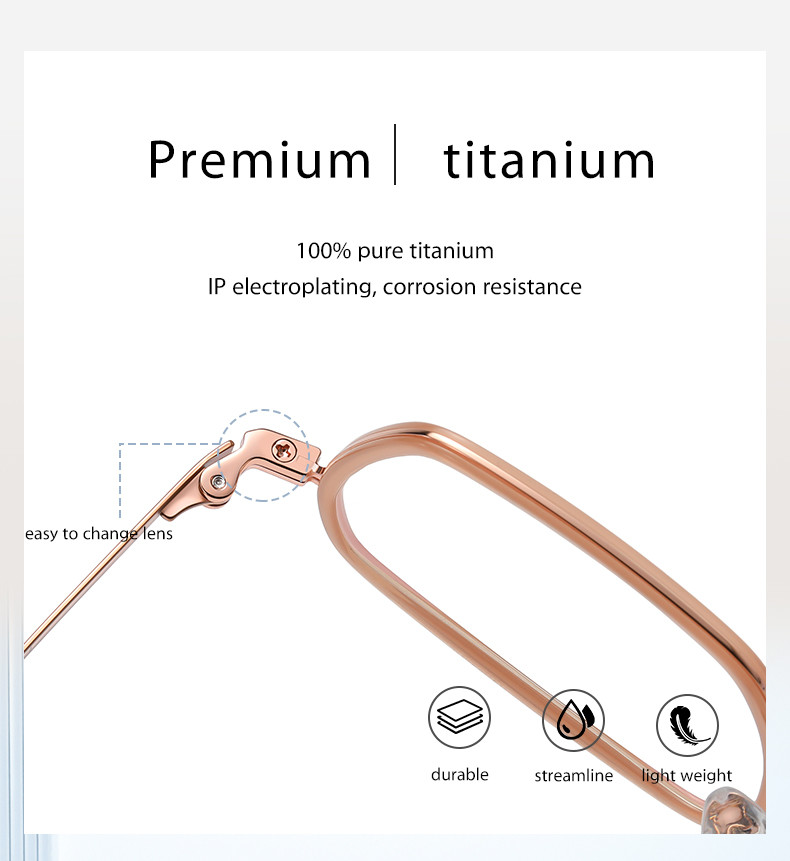 Acetate Titanium Ultra Light Glasses CE Metal Box Clear Lens