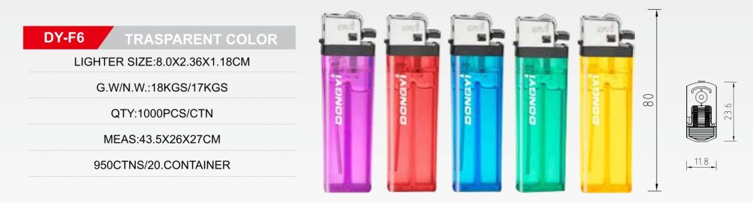 Dy-1703 Briquet Plastic EU Standard Lighter with Disposable Refillable Lighter