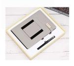 PU Leather Notebook Organizer Corporate Gift Wireless Charging For Business