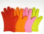High Temperature Resistant Silicone Oven Gloves With Fingers Fashion Design , 18