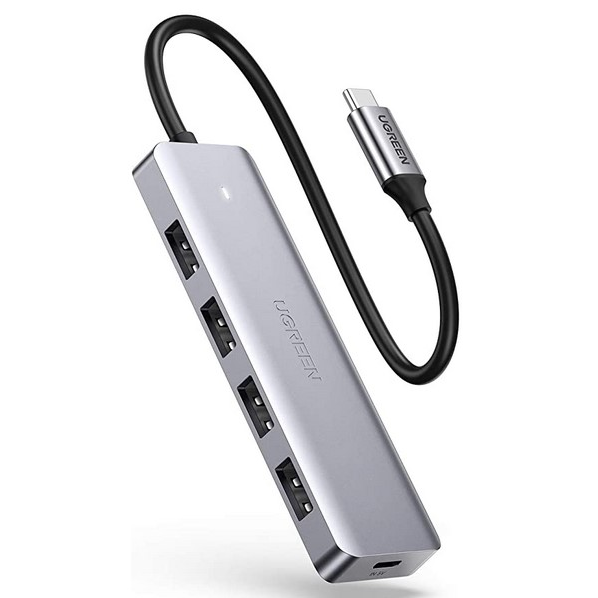 USB C Hub 4 Ports, USB C to USB Hub with 4 USB 3.0, Powered USB C Splitter for Laptop