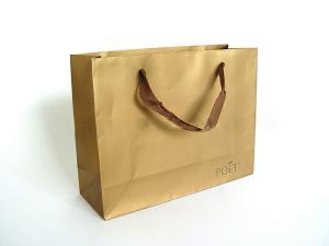 Wholesale High Quality Imprinted Brown Craft Wax Paper Carrier Bags For Shopping from china suppliers