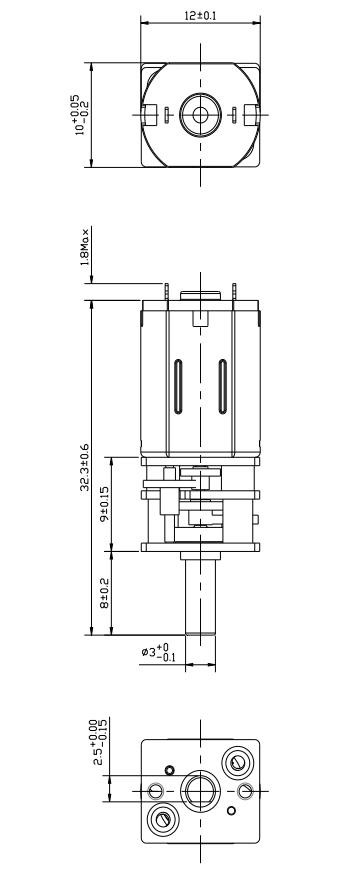 3.3v Micro N20 DC Gear Motor , 3v Dc Gear Motor For Bicycle Long Lifetime