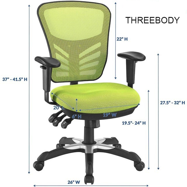 Green Ergonomic Mesh Office Chair , Computer Gaming Mesh Back Office Chair
