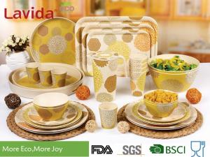 Wholesale Popular Latest Design Bamboo Fiber Dinnerware Heat Resistance For BBQ Camping from china suppliers