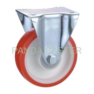 Wholesale SGS 6 Inch Rubber Caster Wheels , Red Fixed Industrial Trolley Wheels from china suppliers