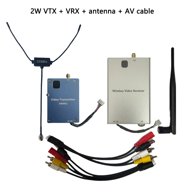 2W Wireless Analog VTX VRX 12V DC 500-600Mhz FPV Drone Video Transmitter with 8 Channels and Wireless Video Transmission