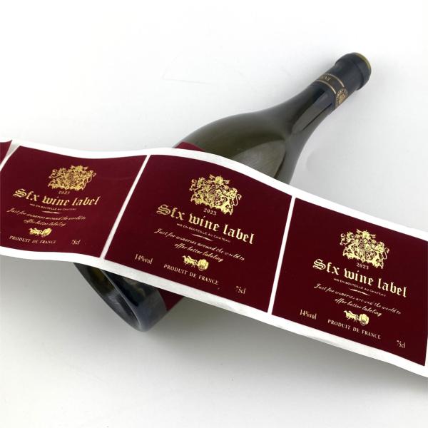 Red Velvet Wine Bottle Tags Silver Embossing Private Label Wine For Glass