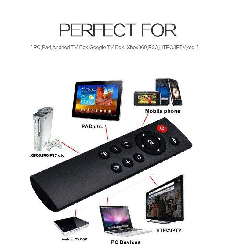 Universal Remote Control Black Plastic 2.4 G IR Remote M10 Control For Set Top Box