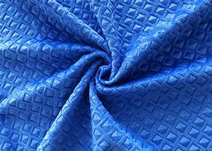 Wholesale 200GSM Embossed Velvet Fabric / Sofa Polyester Velvet Upholstery Fabric Prussian Blue from china suppliers