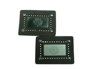 Wholesale Customized Embossed Real Leather Patches Metal Plate Logo For Garment / Shoes / Bags from china suppliers