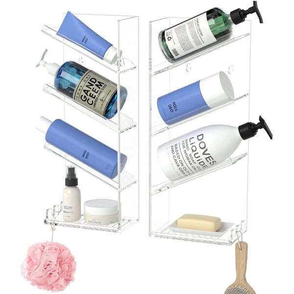 Acrylic Shower Rack Storage Box Acrylic Cosmetic Display Stand 14.1in