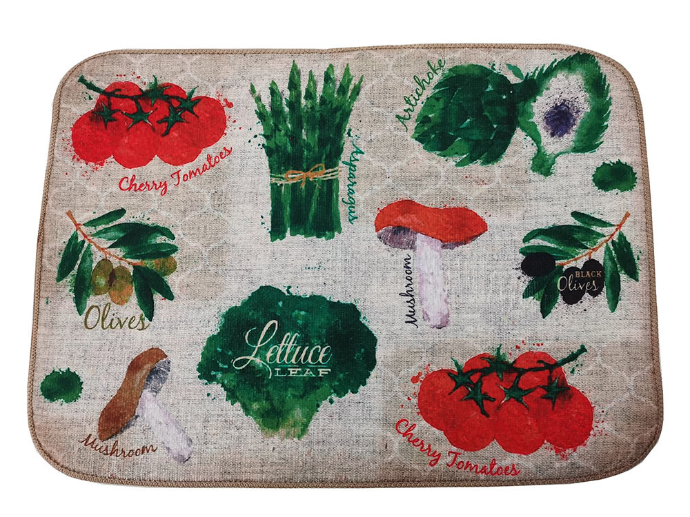 38x50cm Tableware Dish Drainer Mat 220gsm Microfiber Cloth