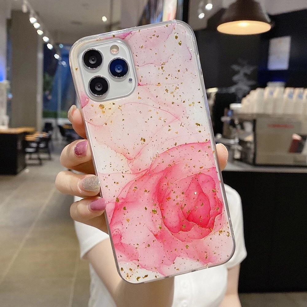 IMD Matte Finish Phone Cases Fingerprint Free Gold Foil Soft TPU