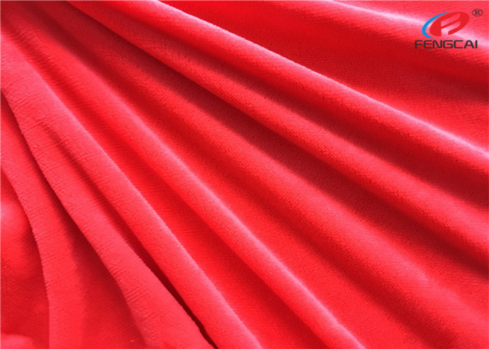 Anti - Pilling Polyester Spandex Velvet Fabric Stretch Knitted Minky Fabric For Toys