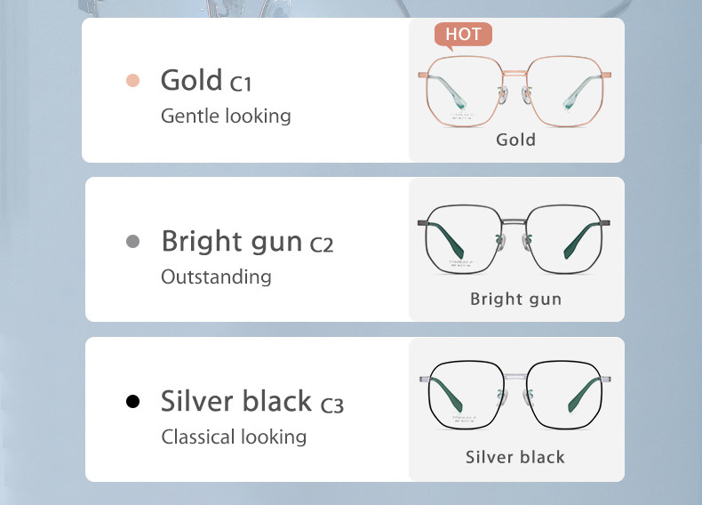 CE Pure Titanium Glasses Frames Square Full Optical 3 Color For Men