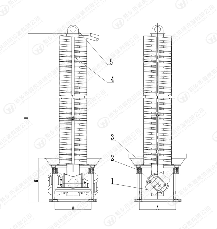 Vertical Vibrating Conveyors / Cooling Spiral Screw Elevator For Granular Material