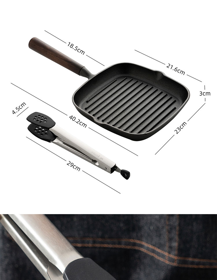 Wholesale TOP Seller Cookware Seasoned Cast Iron Skillet Set Steak Pan Frigideira Non Stick Fry Pan