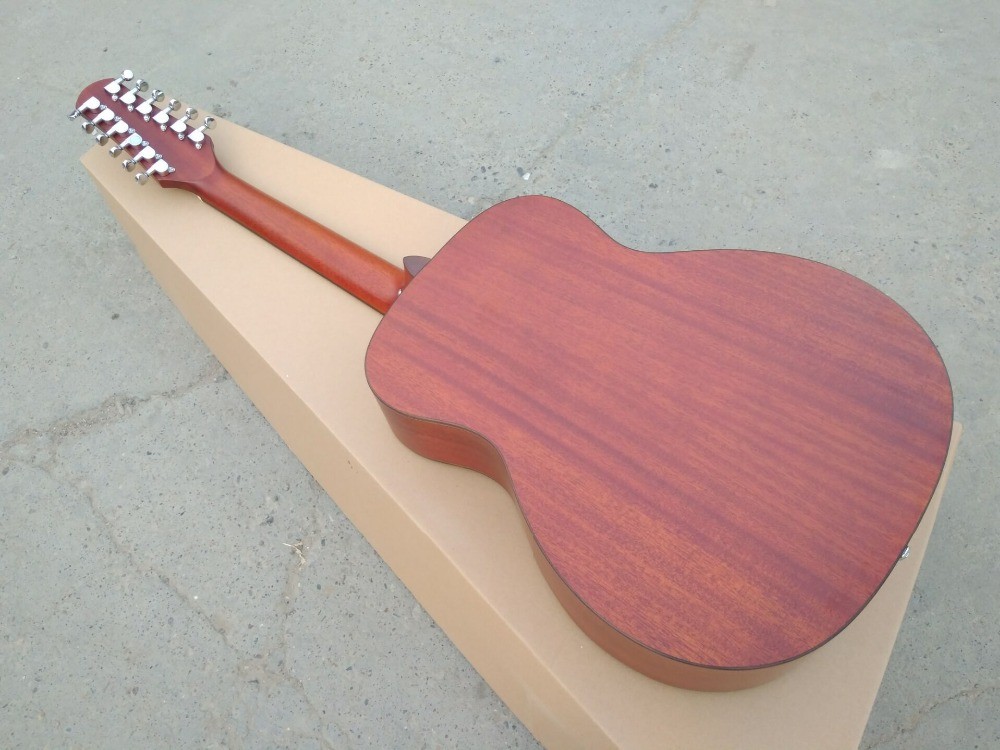 AAAA all Solid 12 strings customize guitara 12 string OM all solid mahogany wood acoustic electric guitar