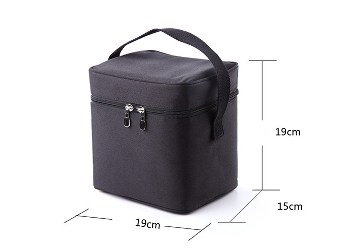 Black Lunch Cooler Bags For Adults , Refrigerated Lunch Bag Customized Logo
