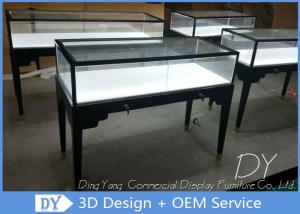 Wholesale Black Stainless Steel Frame Jewelry Pedestal Showcase With LED Lights from china suppliers