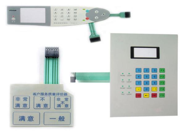 SGS Dull Polish Membrane Switch Keyboard 0 - 30V DC Rated Current For Instrument