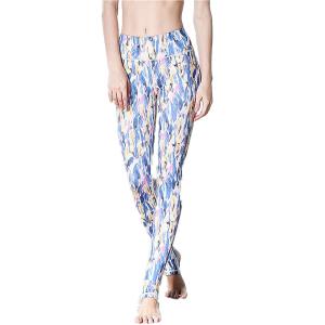 Wholesale CPG Global Women's Gyg Legging Sport Running Pants Yoga Floral Blue Print Slim Fit HK19 from china suppliers