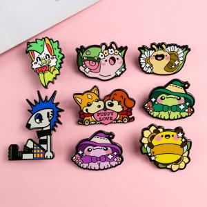 China Cute Hard Enamel Lapel Pin Magnetic Custom Metal Badges 3D on sale