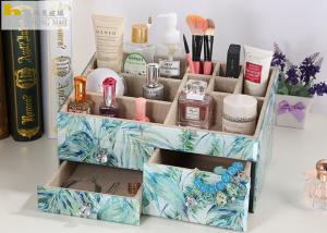 Wholesale Square Desk Organiser Box / Glass Makeup Storage Box Tropical Rainforest Pattern from china suppliers