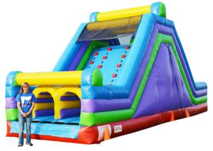 Wholesale Blue Kids Sports Inflatable Rock Climbing Wall Games With Slide Double Stitching from china suppliers