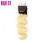 1b 613 Blonde Weave Hair Extensions , Blonde Weave Human Hair With 4*4 Lace