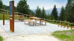 Outdoor Furniture Metal Wood Table Bench sets with Customized Material/color/