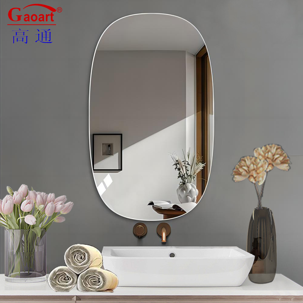 Stylish Modern Wall Mirror Oval Nordic Design Luxury Glass Gym Shape Decor for Bathroom