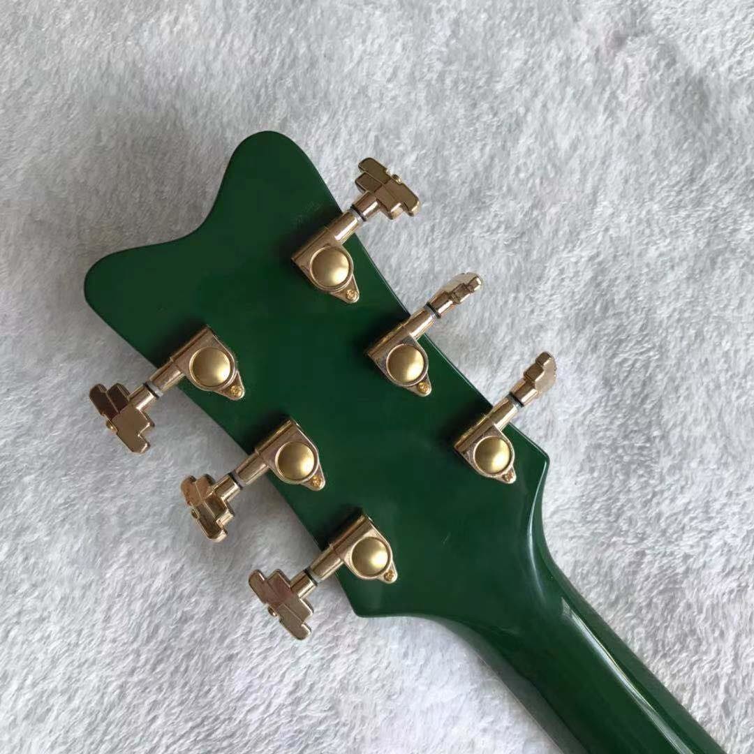 Custom Gret Electric Guitar in Green Color Semi Hollow Body Jazz Electric Guitar With Bigsby Tremolo and High Grade Tune