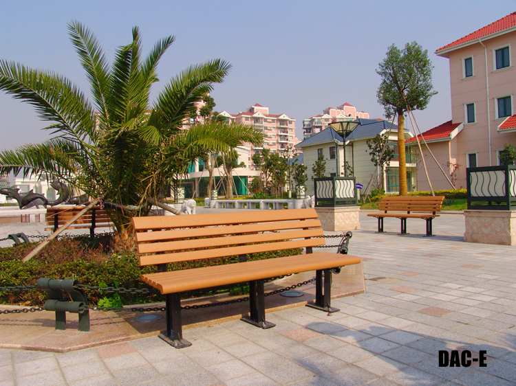 Outdoor Metal Frame Wooden Garden Bench With Sandblasting Zinc Spraying