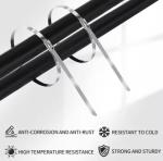 7.9*600mm Self Locking Cable Tie 304 316 Stainless Steel Industrial Grade Metal