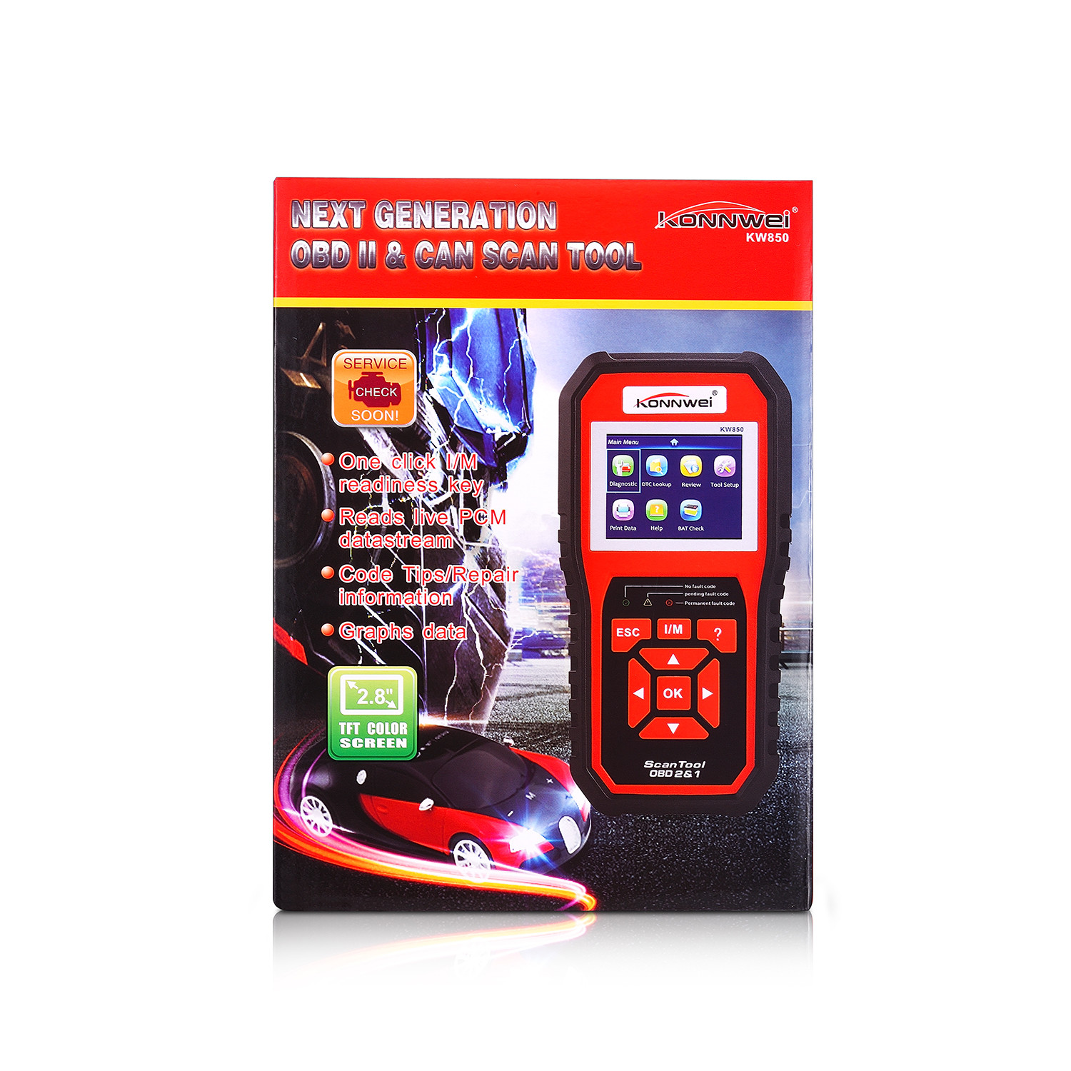 Obd II Cars Live Data Scanner Diagnostic Tool Konnwei Kw850 Bosch FOXWELL Autophix JDiag