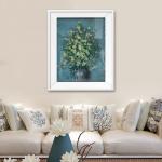 Hand Painted Flowers Canvas Painting Modern Color Knife Oil Painting for Living