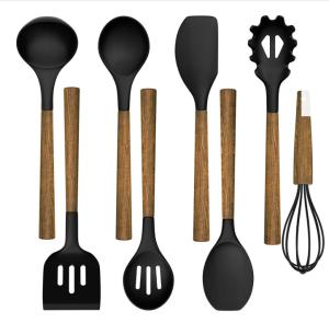 Wholesale Acacia Wooden Kitchen Utensil Set 8pcs Heatinsulated BPA Free from china suppliers