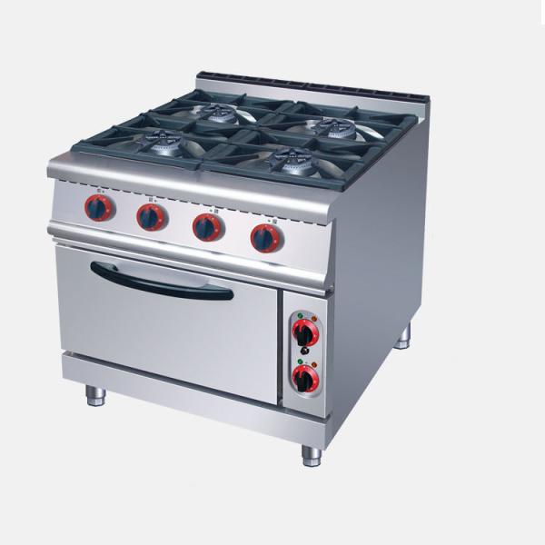 Stainless Steel Gas Stove And Electric Oven For Hotel Kitchen With 4 Burners And