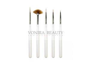 Wholesale Pearl White Full Line Nail Art Brushes Set With Pure Kolinsky Hair And Nature Wood Hand from china suppliers