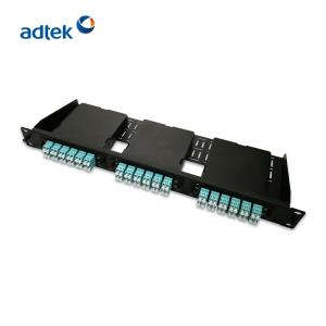 Wholesale 19'' 1U 48 Port Fiber Optic Patch Panel Metal Black For LGX Cassettes / Adapter Panels from china suppliers