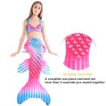 Pink And Blue Mermaid Tails For Swimming / Beach Holiday Mermaid Swimsuit